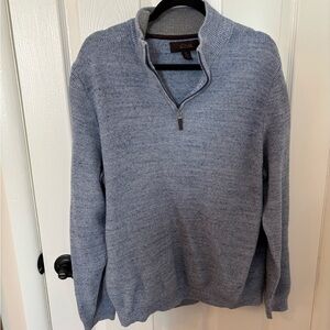 Men’s XL Cotton Quarter Zip Blue Sweater